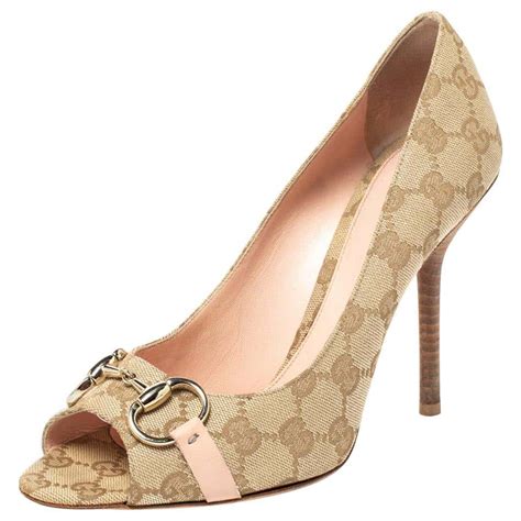 gucci horsebit-detailed suede pumps|gucci open toe pumps.